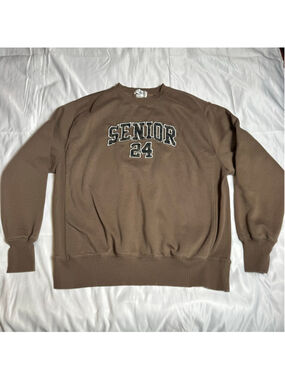 Men's Jostens Senior '24 Sweatshirt Size L Brown White